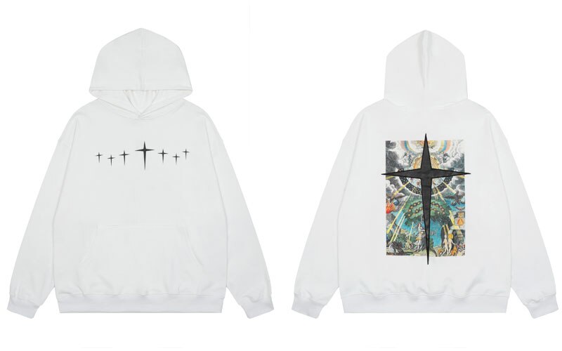"Black Cross" Unisex Men Women Streetwear Graphic Hoodie