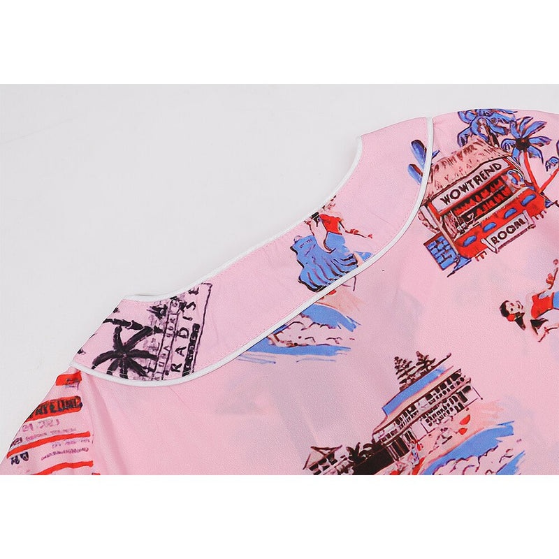 "Surfs" Graphic Unisex Streetwear Vintage Women Men Y2K Button Up Shirt