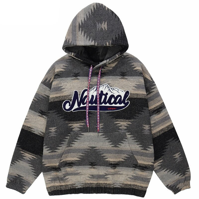 "National Boarder" Graphic Unisex Streetwear Vintage Women Men Y2K Hoodie