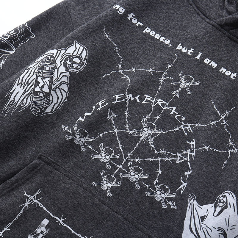 "Cross Eyed" Unisex Men Women Streetwear Graphic Hoodie