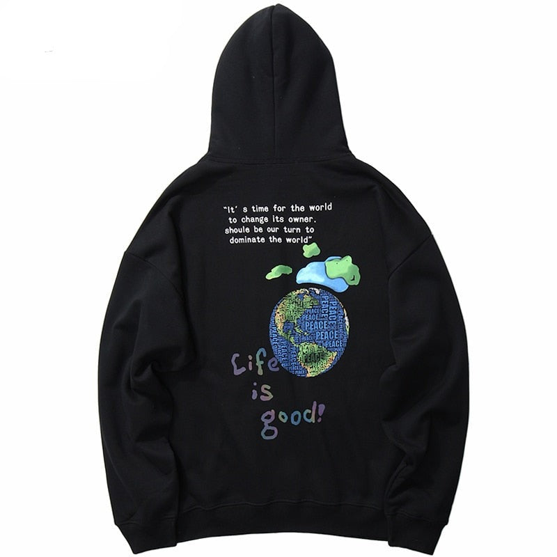 "Life Is Great" Graphic Unisex Streetwear Vintage Women Men Y2K Hoodie