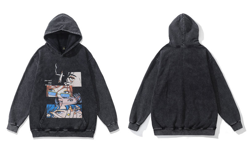 "Glass Mirror" Graphic Unisex Streetwear Women Men Y2K Hoodie