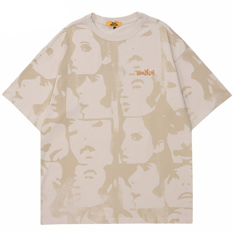 "Red Face" Graphic Unisex Streetwear Vintage Women Men Y2K T-Shirt