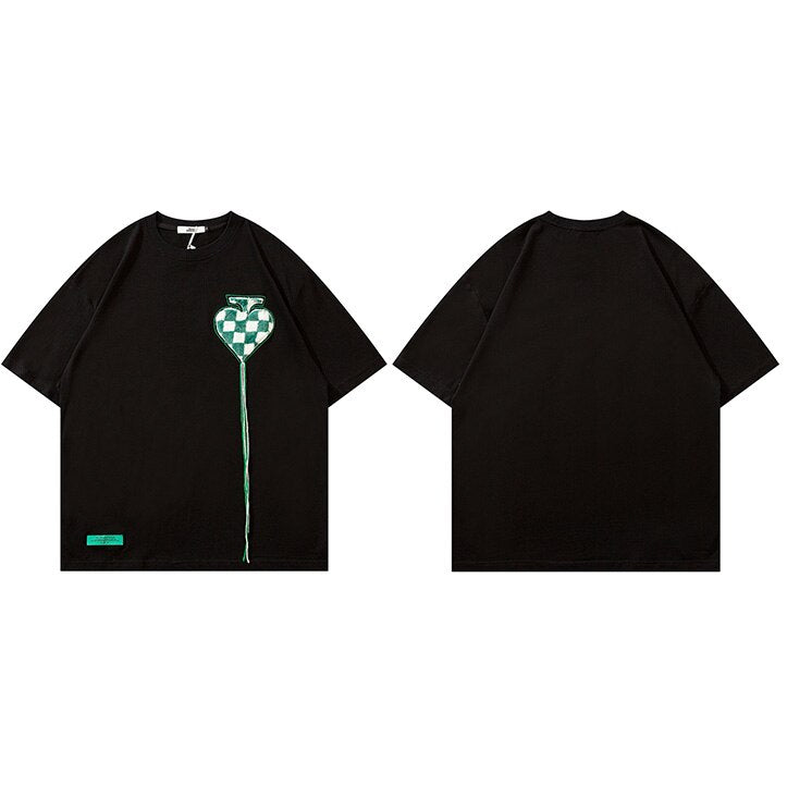"Plaid Spade" Graphic Unisex Streetwear Vintage Women Men Y2K T-Shirt