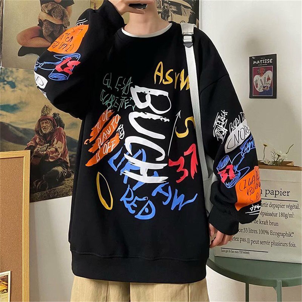 "Turn Both Ways" Graphic Unisex Streetwear Vintage Women Men Y2K Sweatshirt