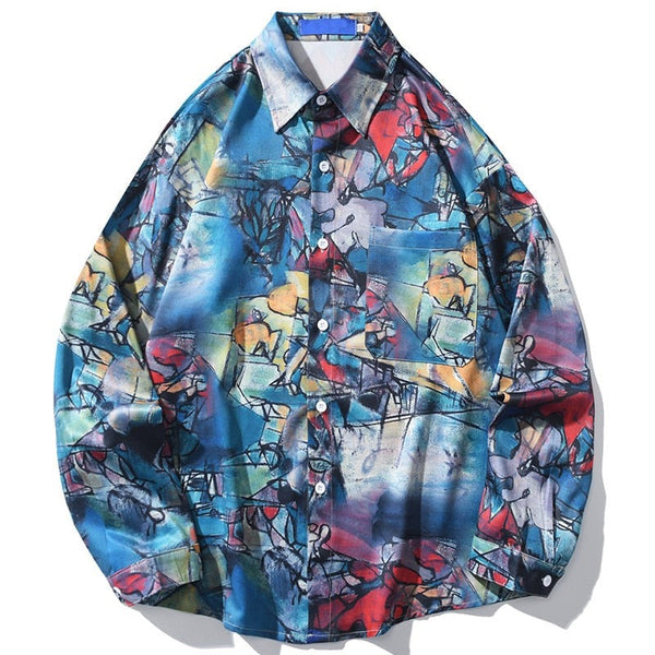 "Comical" Unisex Men Women Button Streetwear Shirt