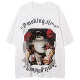 "Slow Smoke" Graphic Unisex Streetwear Vintage Women Men Y2K T-Shirt