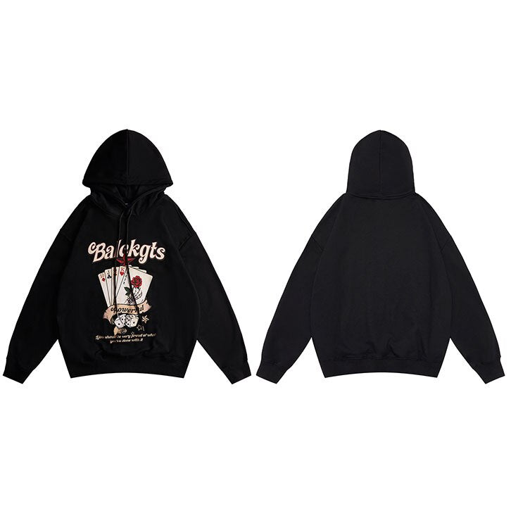 "Poker Face" Graphic Unisex Streetwear Vintage Women Men Y2K Hoodie