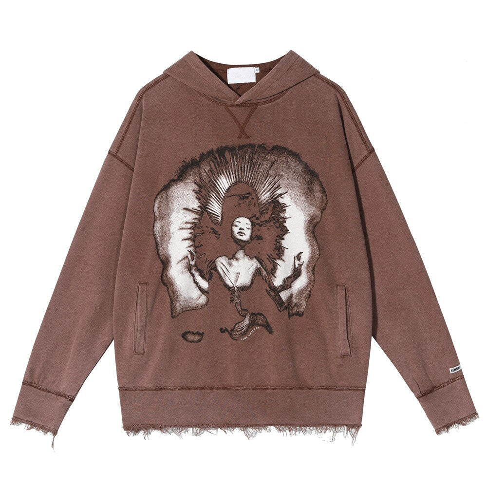"Ghost Lady" Graphic Unisex Streetwear Women Men Y2K Hoodie