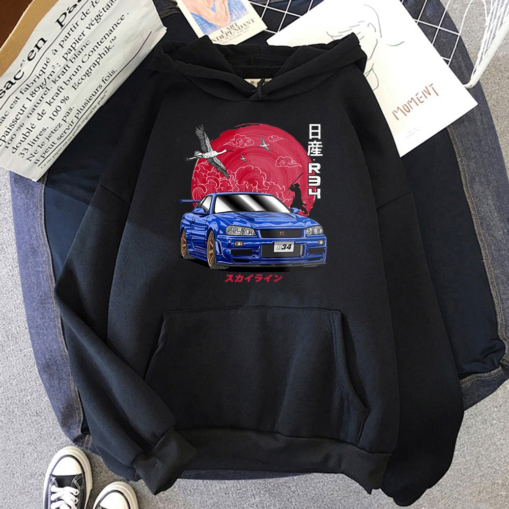 "R34" Graphic Unisex Streetwear Vintage Women Men Y2K Hoodie