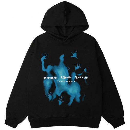 Dark gothic hoodie with retro Y2K spirit, heavyweight feel and durable stitching, a versatile piece for skate, alt, and urban outfits all season. Color: Black Size: S.