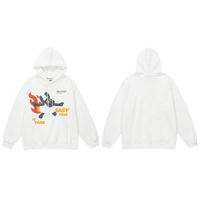 "Take It Easy" Graphic Unisex Streetwear Vintage Women Men Y2K Hoodie