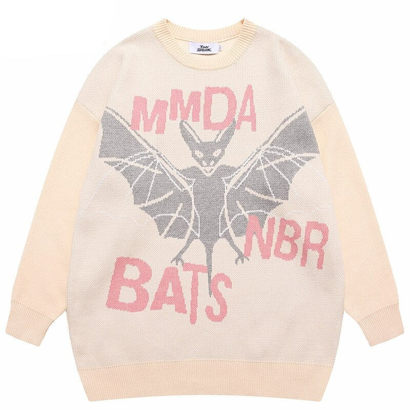 "Bat Wings" Graphic Unisex Streetwear Vintage Women Men Y2K Sweater