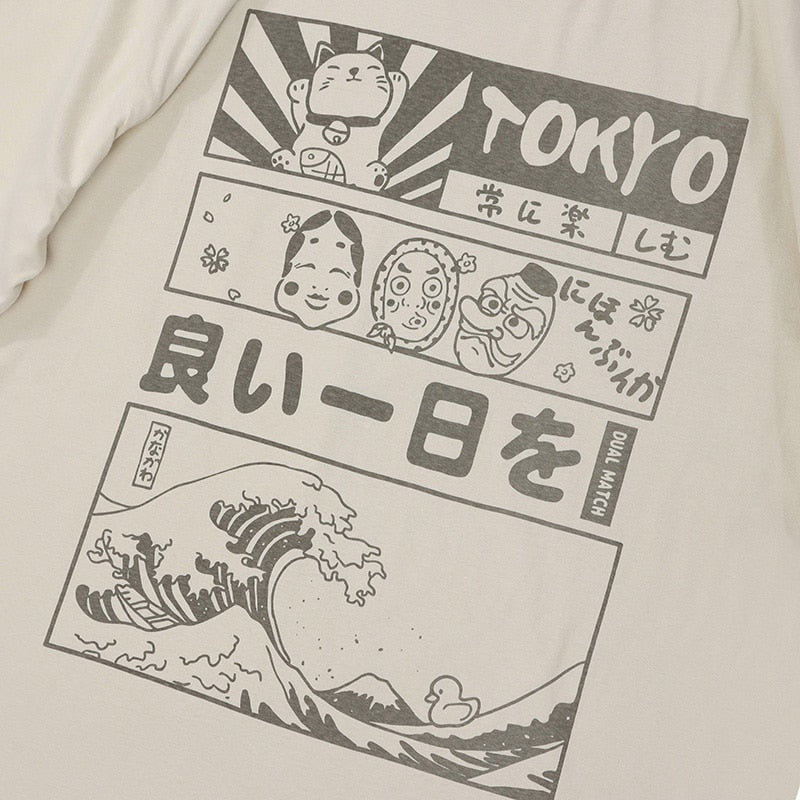 "Great Wave" Graphic Unisex Streetwear Women Men Y2K T-Shirt