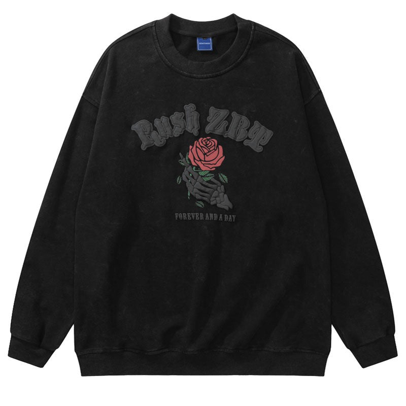 "Surrounded Love" Graphic Unisex Streetwear Vintage Women Men Y2K Sweatshirt