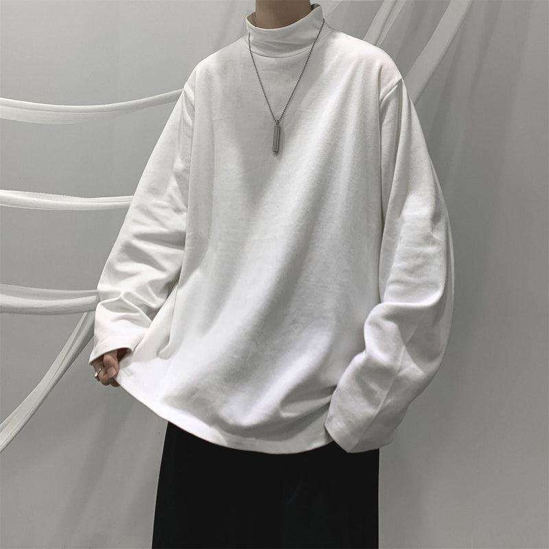 "Basic Enough" Unisex Men Women Streetwear Graphic Turtleneck T-Shirt