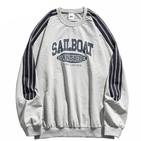 "On The Sail Boat" Graphic Unisex Streetwear Vintage Women Men Y2K Sweatshirt