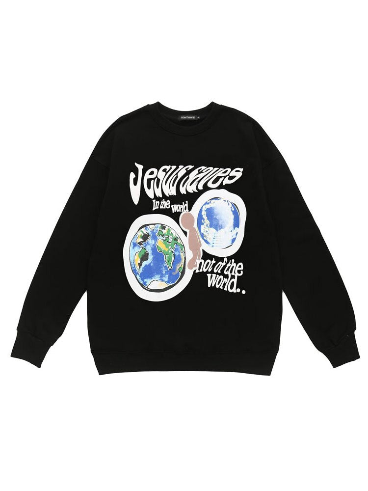 "In This World" Graphic Unisex Streetwear Vintage Women Men Y2K Hoodie