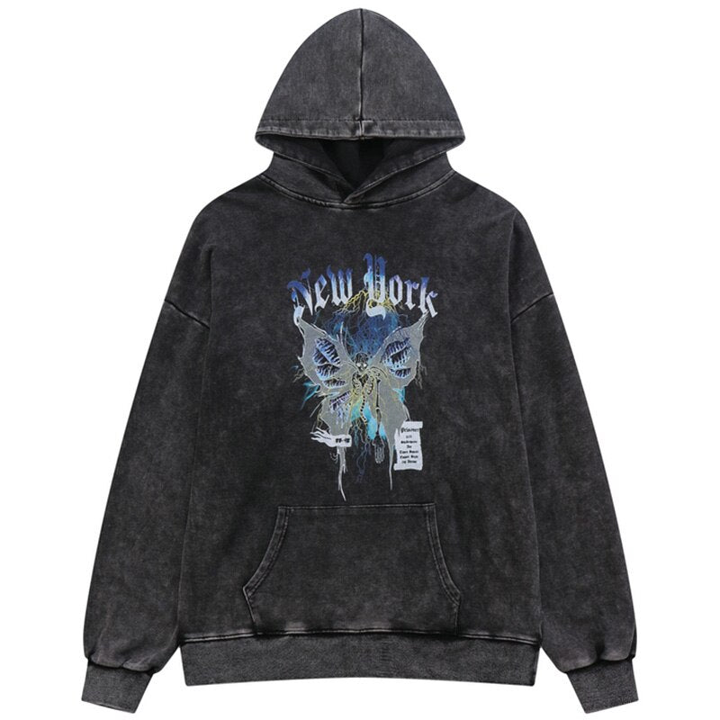 "New York" Graphic Unisex Streetwear Vintage Women Men Y2K Hoodie