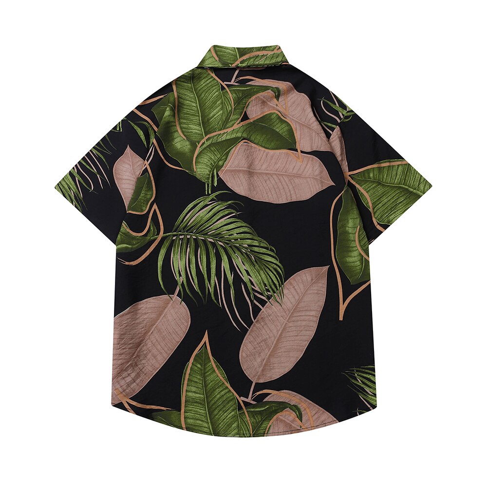 "Leaves Stuck" Graphic Unisex Streetwear Vintage Women Men Y2K Button Up Shirt