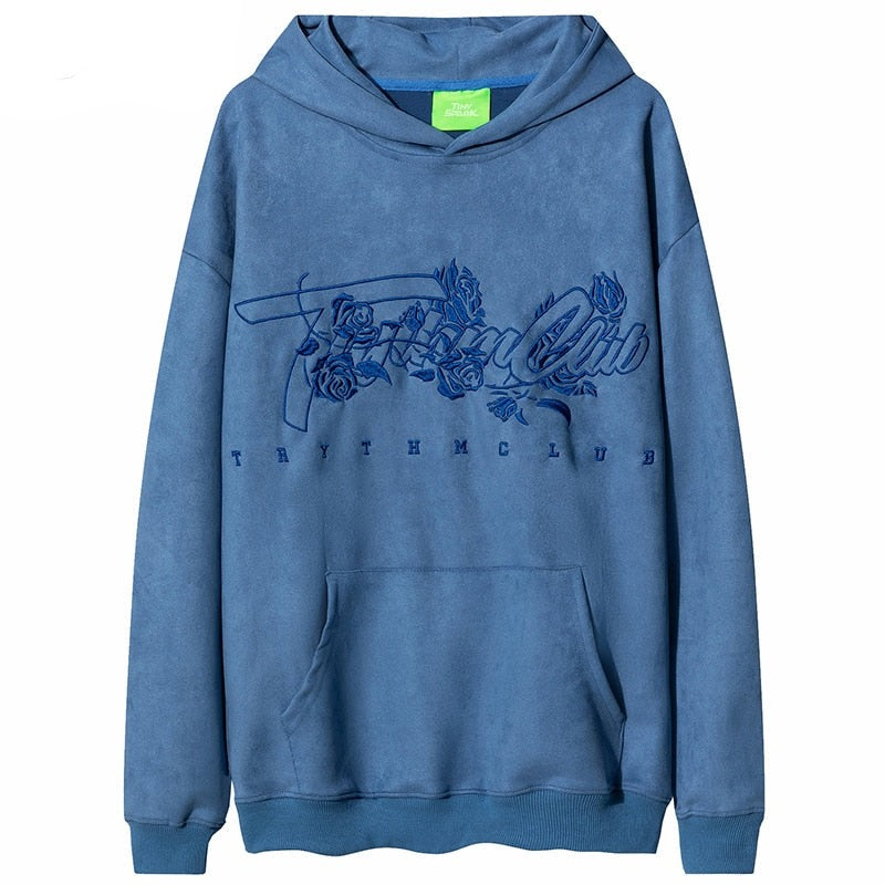"Flying Blue Roses" Unisex Men Women Streetwear Graphic Hoodie