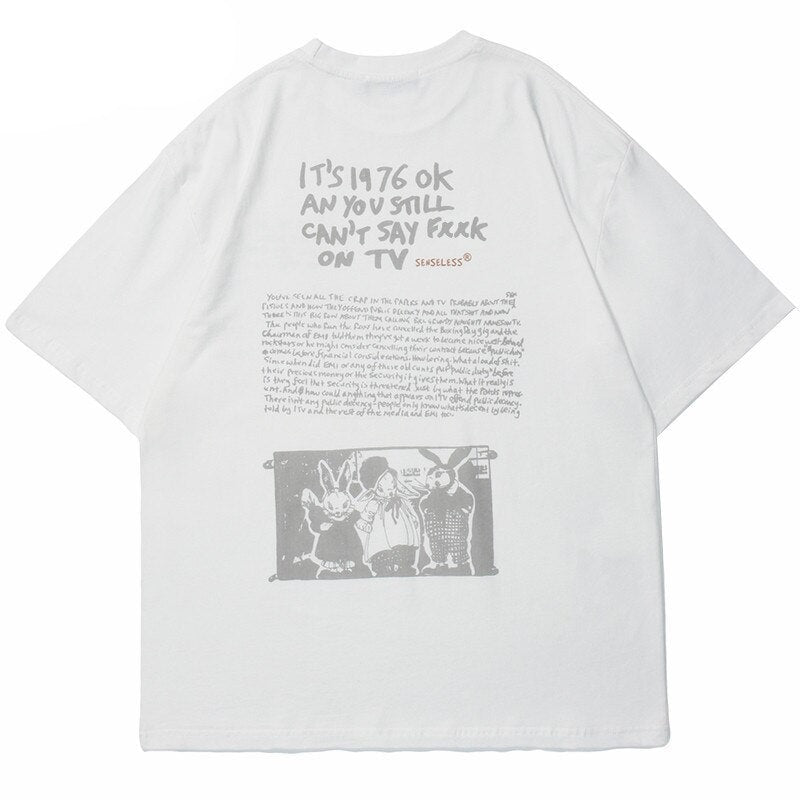 "Retro TV" Graphic Unisex Streetwear Vintage Women Men Y2K T-Shirt