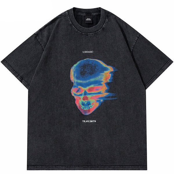 "Blue Skull" Unisex Men Women Streetwear Graphic T-Shirt