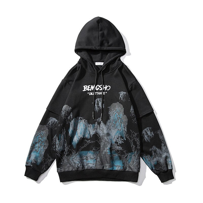 "Dark Clouds" Graphic Unisex Streetwear Vintage Women Men Y2K Hoodie