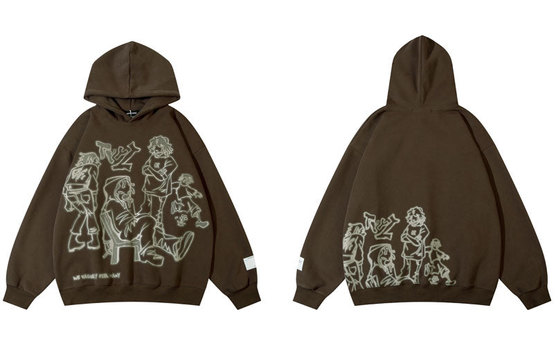 Anime‑inspired oversized hoodie with Japanese street fashion cues, bold graphic art and clean finish, ideal for urban layering and statement street style.