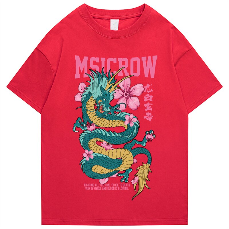 "Peace Dragon" Graphic Unisex Streetwear Vintage Women Men Y2K T-Shirt
