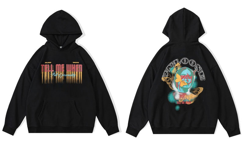 "Looking At The Moon" Graphic Unisex Streetwear Vintage Women Men Y2K Hoodie