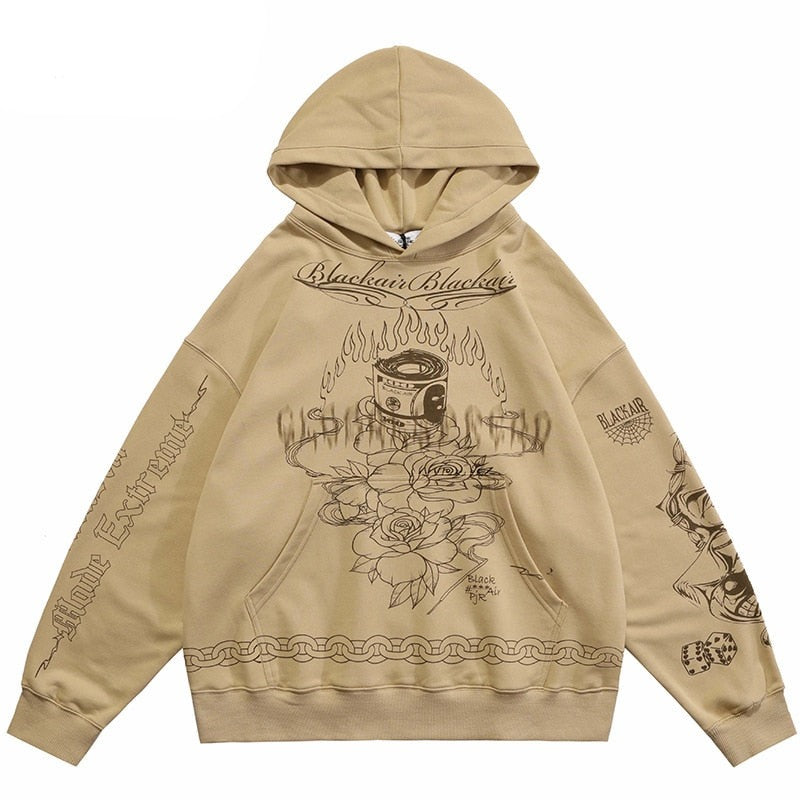 "Chain On Fire" Unisex Men Women Streetwear Graphic Hoodie