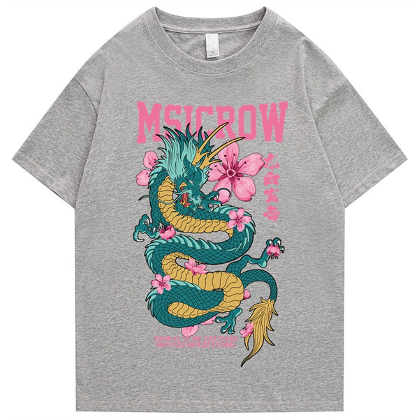 "Peace Dragon" Graphic Unisex Streetwear Vintage Women Men Y2K T-Shirt