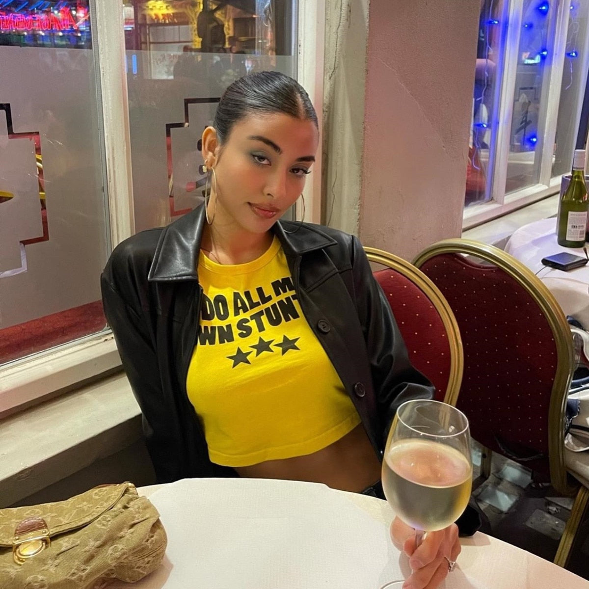 "Stunt Person" Aesthetic Sexy Crop Graphic Unisex Streetwear Vintage Women Men Y2K T-Shirt