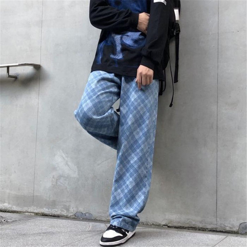 "Plaid"  Hip Hop Graphic Unisex Streetwear Women Men Y2K Pants