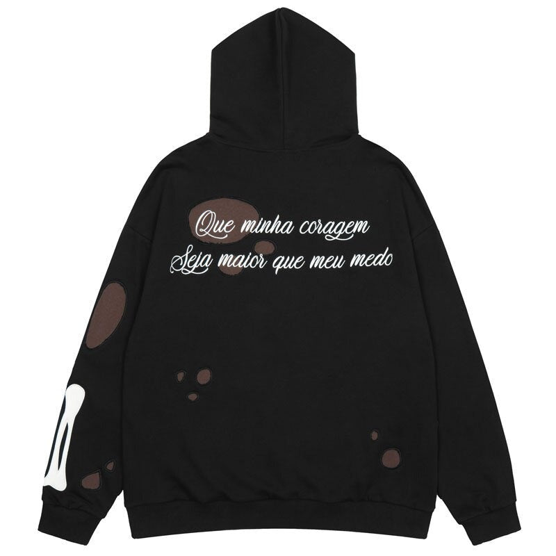 "Half Missing" Graphic Unisex Streetwear Women Men Y2K Hoodie