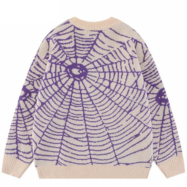 "Spider Web" Graphic Unisex Streetwear Vintage Women Men Y2K Sweater