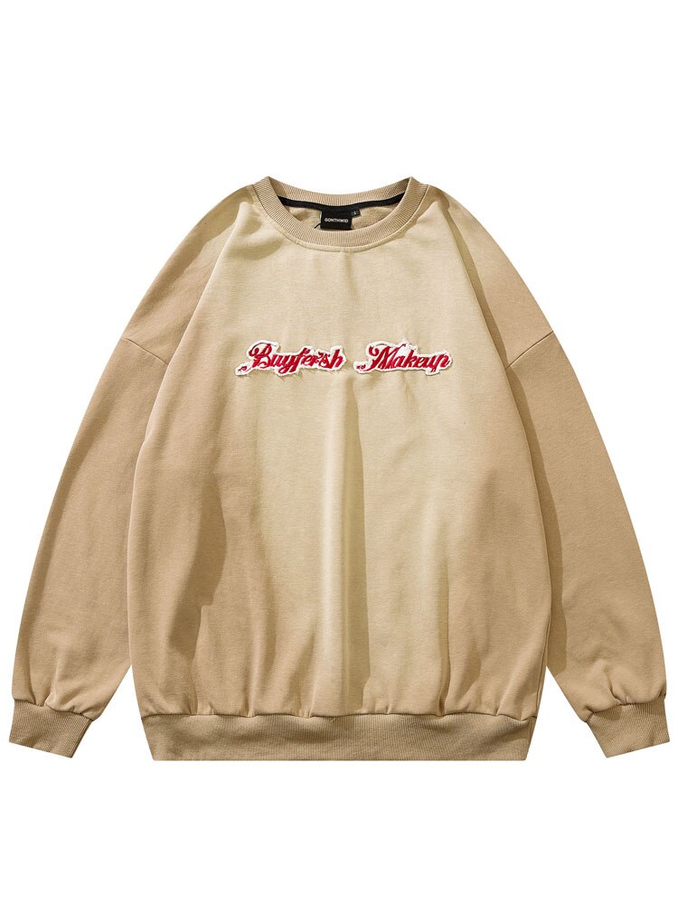 "Without Makeup" Graphic Unisex Streetwear Vintage Women Men Y2K Sweatshirt
