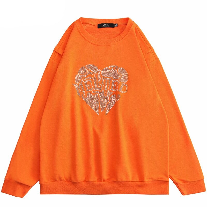 "Melted Heart" Graphic Unisex Streetwear Vintage Women Men Y2K Sweater