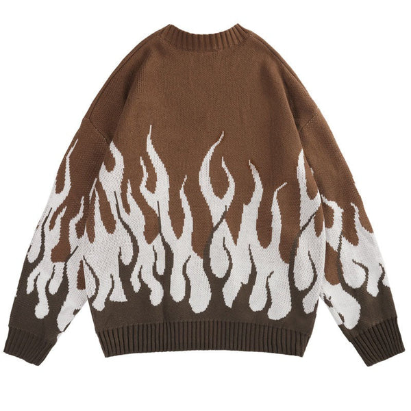 "Darken Flames" Unisex Men Women Streetwear Graphic Sweater