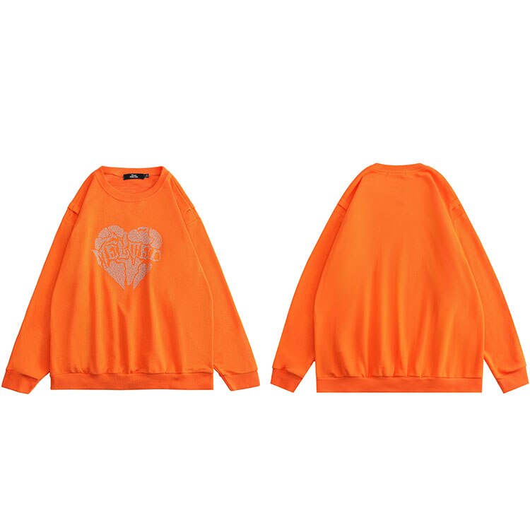 "Melted Heart" Graphic Unisex Streetwear Vintage Women Men Y2K Sweater