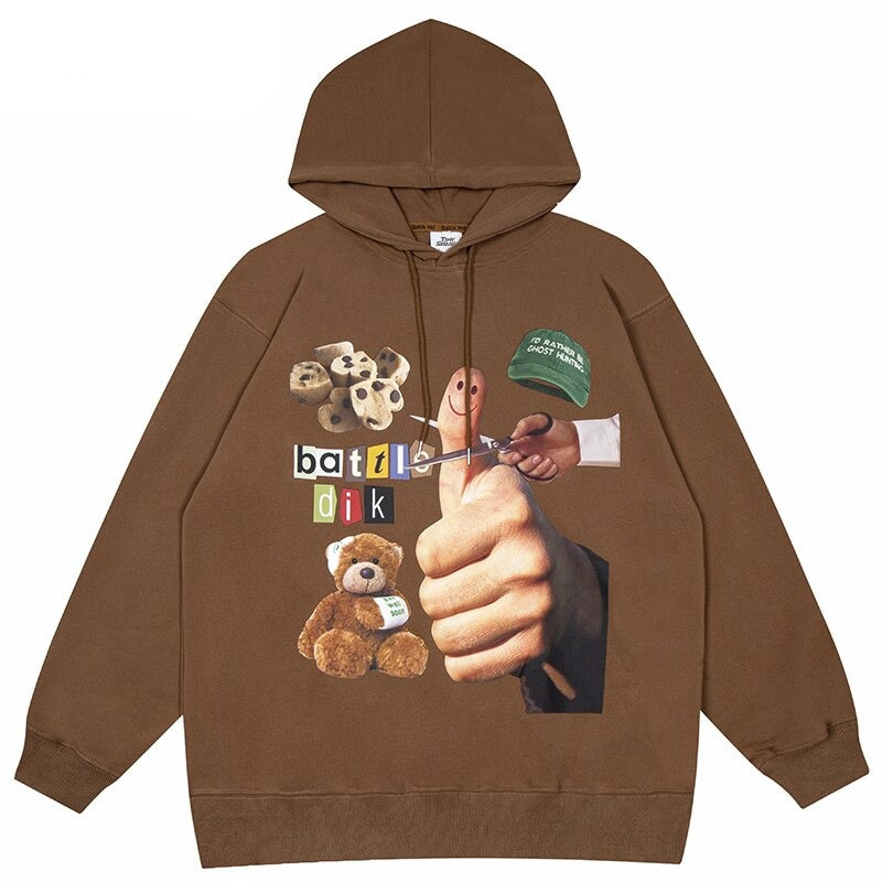 "Thumbs Up" Graphic Unisex Streetwear Vintage Women Men Y2K Hoodie