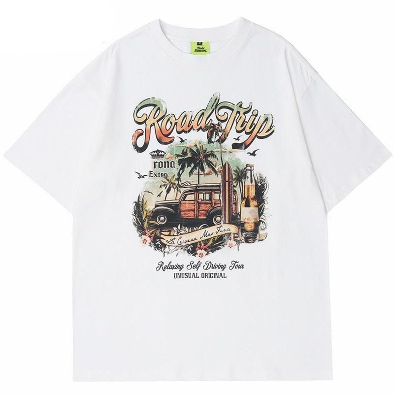 "Road Trip" Graphic Unisex Streetwear Vintage Women Men Y2K T-Shirt