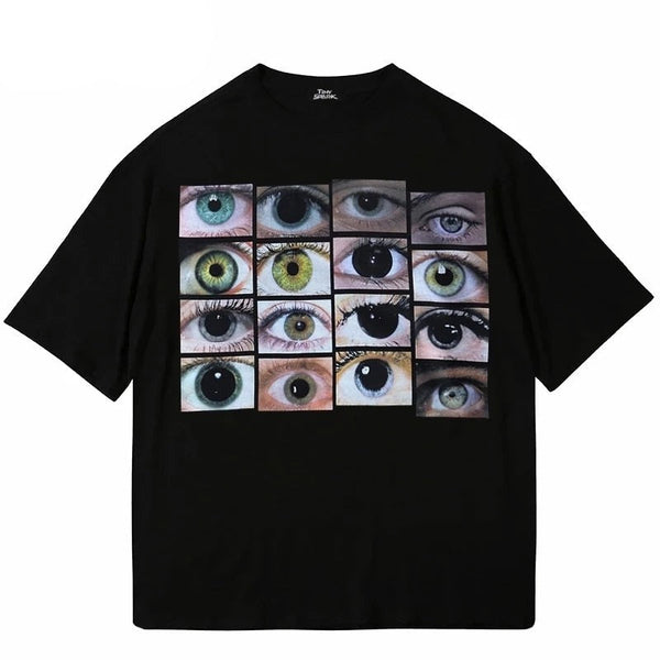 "Open Your Eyes" Graphic Unisex Streetwear Vintage Women Men Y2K T-Shirt