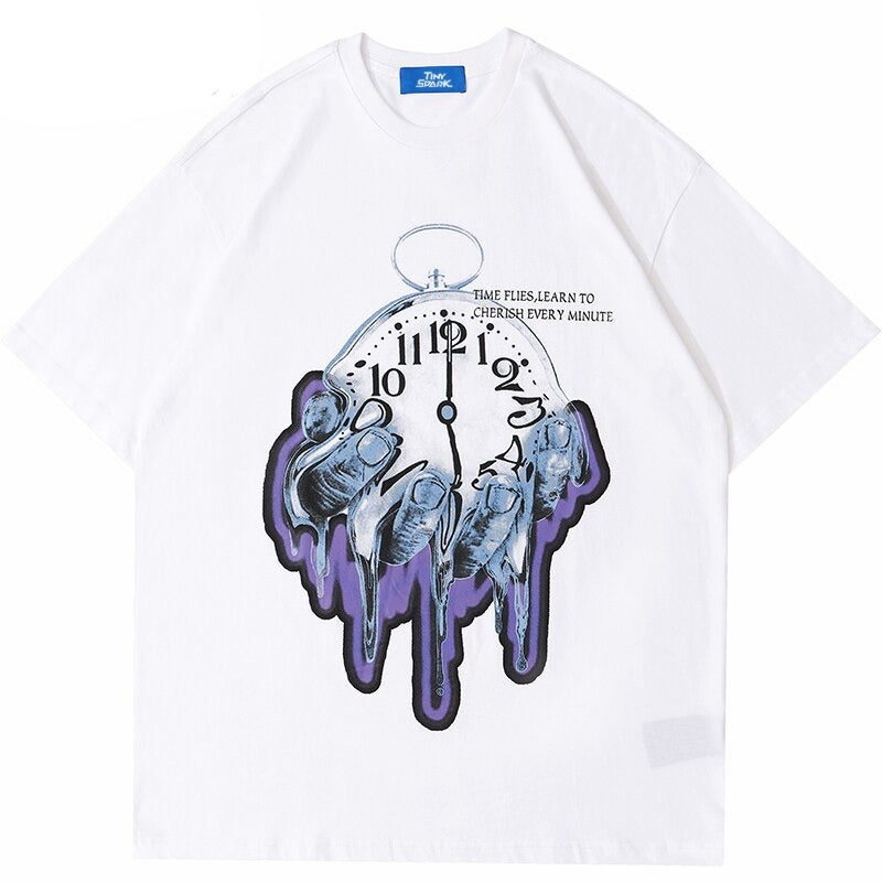 "Time Keeper" Graphic Unisex Streetwear Vintage Women Men Y2K T-Shirt