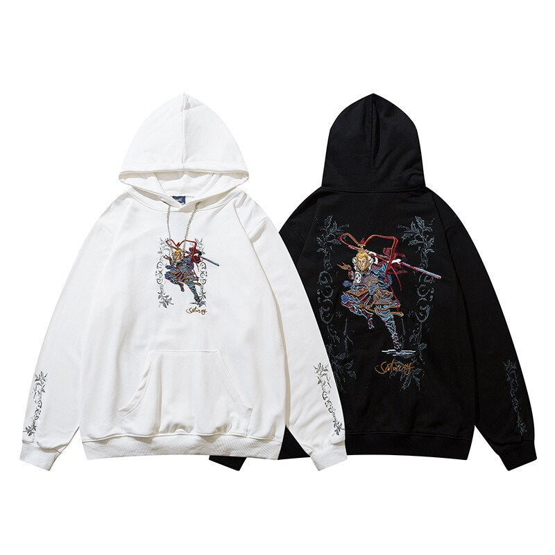"Grey Rose" Graphic Unisex Streetwear Women Men Y2K Hoodie