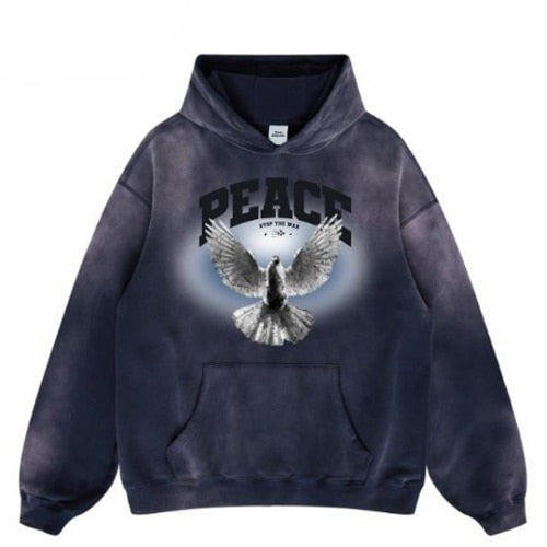 "Peace Region" Graphic Unisex Streetwear Vintage Women Men Y2K Hoodie