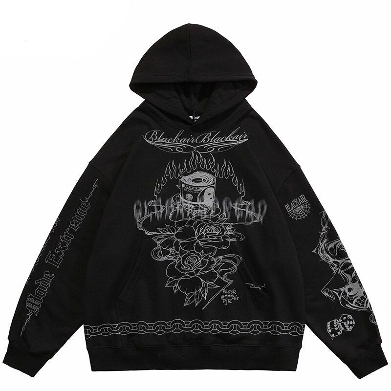 "Chain On Fire" Unisex Men Women Streetwear Graphic Hoodie