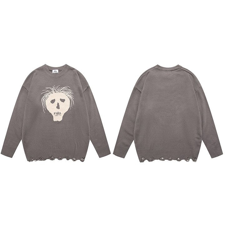 "White Hair" Unisex Men Women Streetwear Graphic Sweater