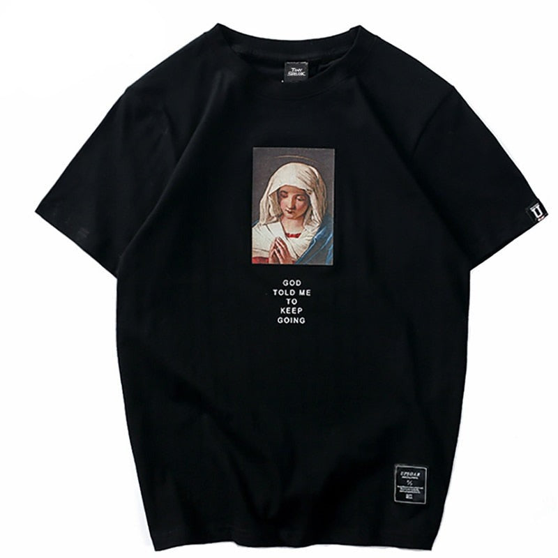 "Virgin Mary" Graphic Unisex Streetwear Vintage Women Men Y2K T-Shirt
